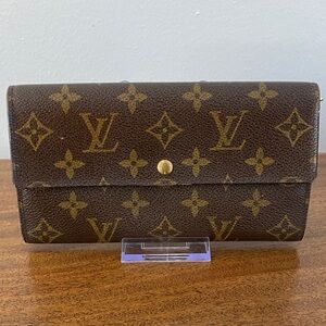 Louis Vuitton Monogram Long Wallet with Zipper Coin Compartment w/Dust Bag & Box